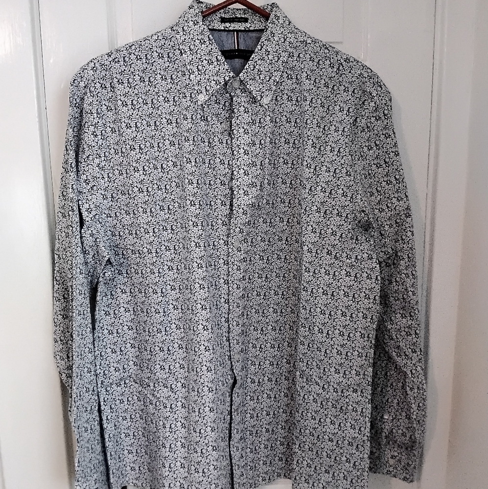 Floral print long sleeve button down